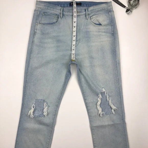 NWOT 3X1 Light Wash Distressed Straight Leg Jeans - Picture 3 of 7